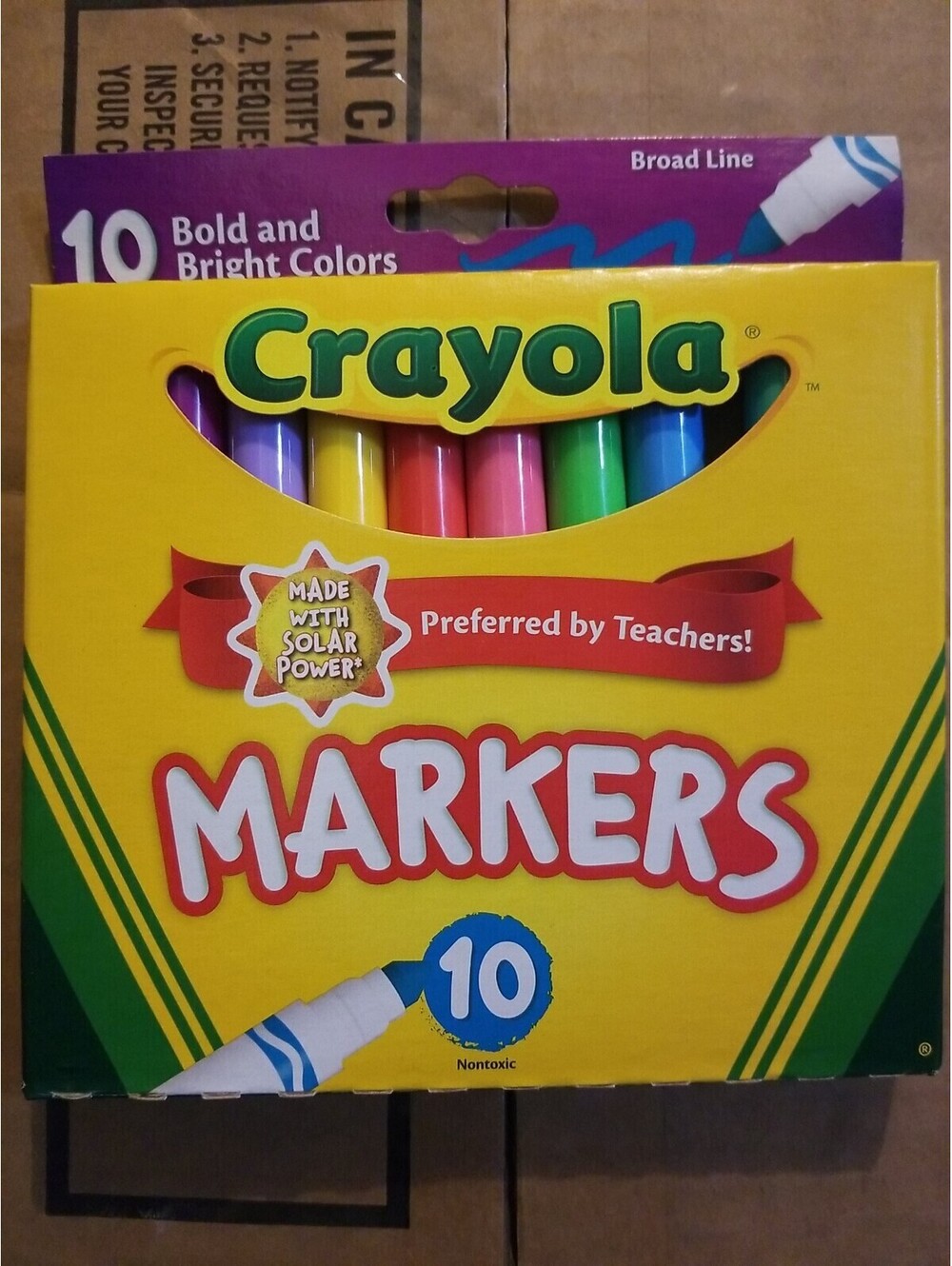 Crayola Bold & Bright Broad Line Brilliant Markers Assorted Colors 10/Pkg NEW!
